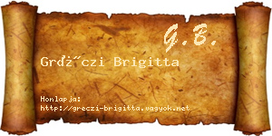 Gréczi Brigitta névjegykártya